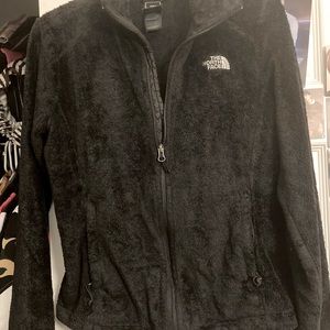 Black The North Face soft fleece jacket in size S